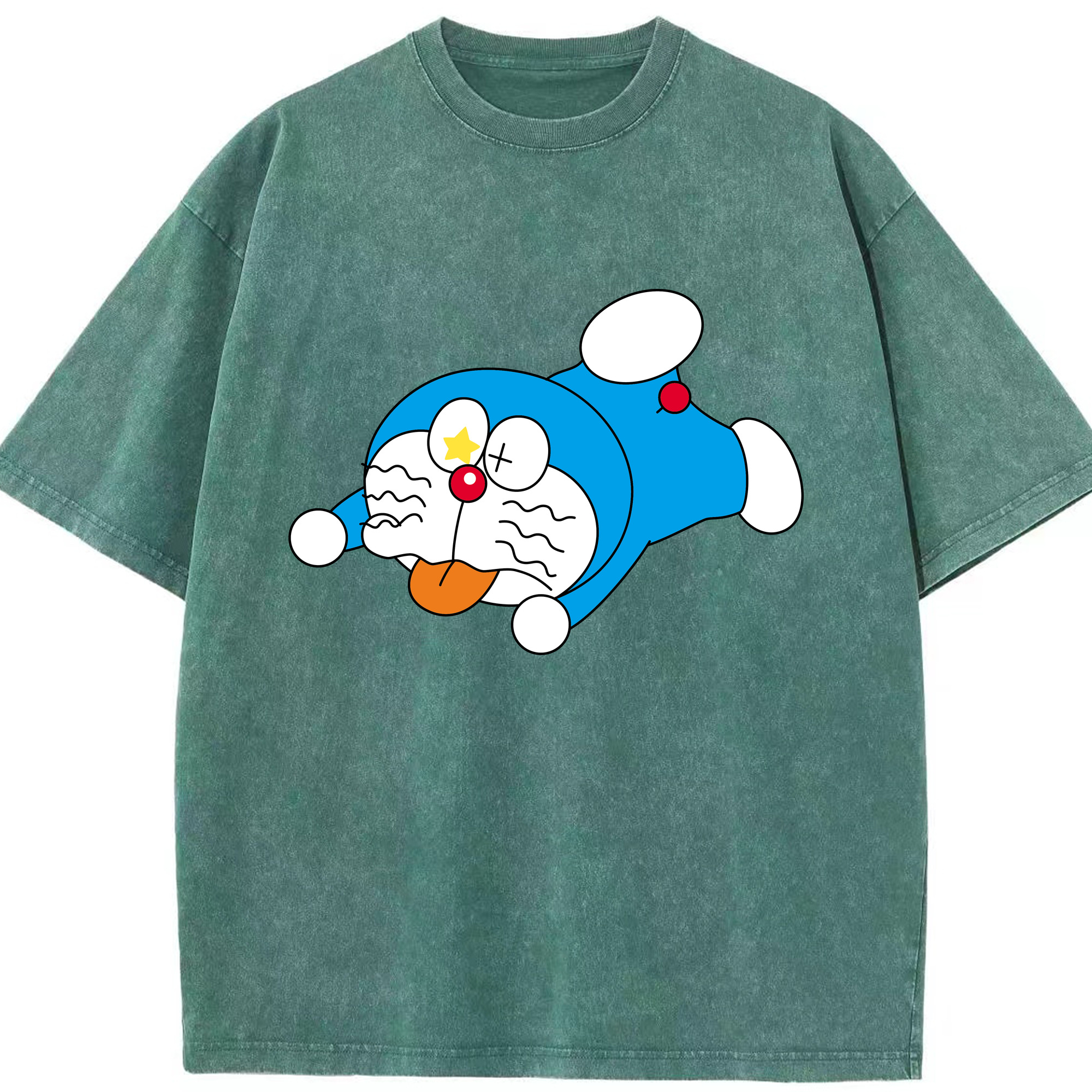 （画像用） ドラえもん Doraemon 綿100% ヴィンテージ風 半袖Tシャツ（フロントプリント）
